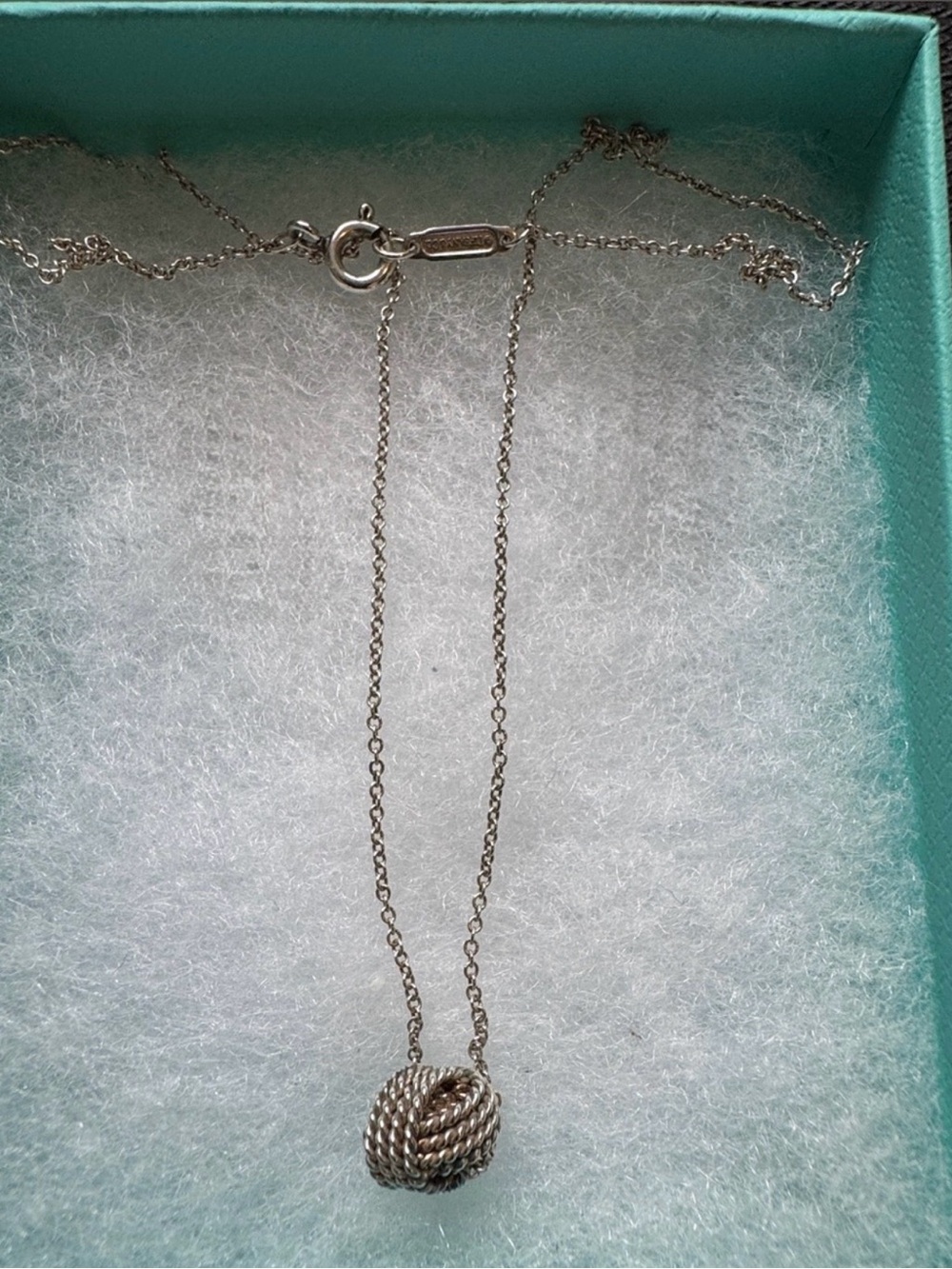 Tiffany & Co. Silver Knot Pendant Necklace